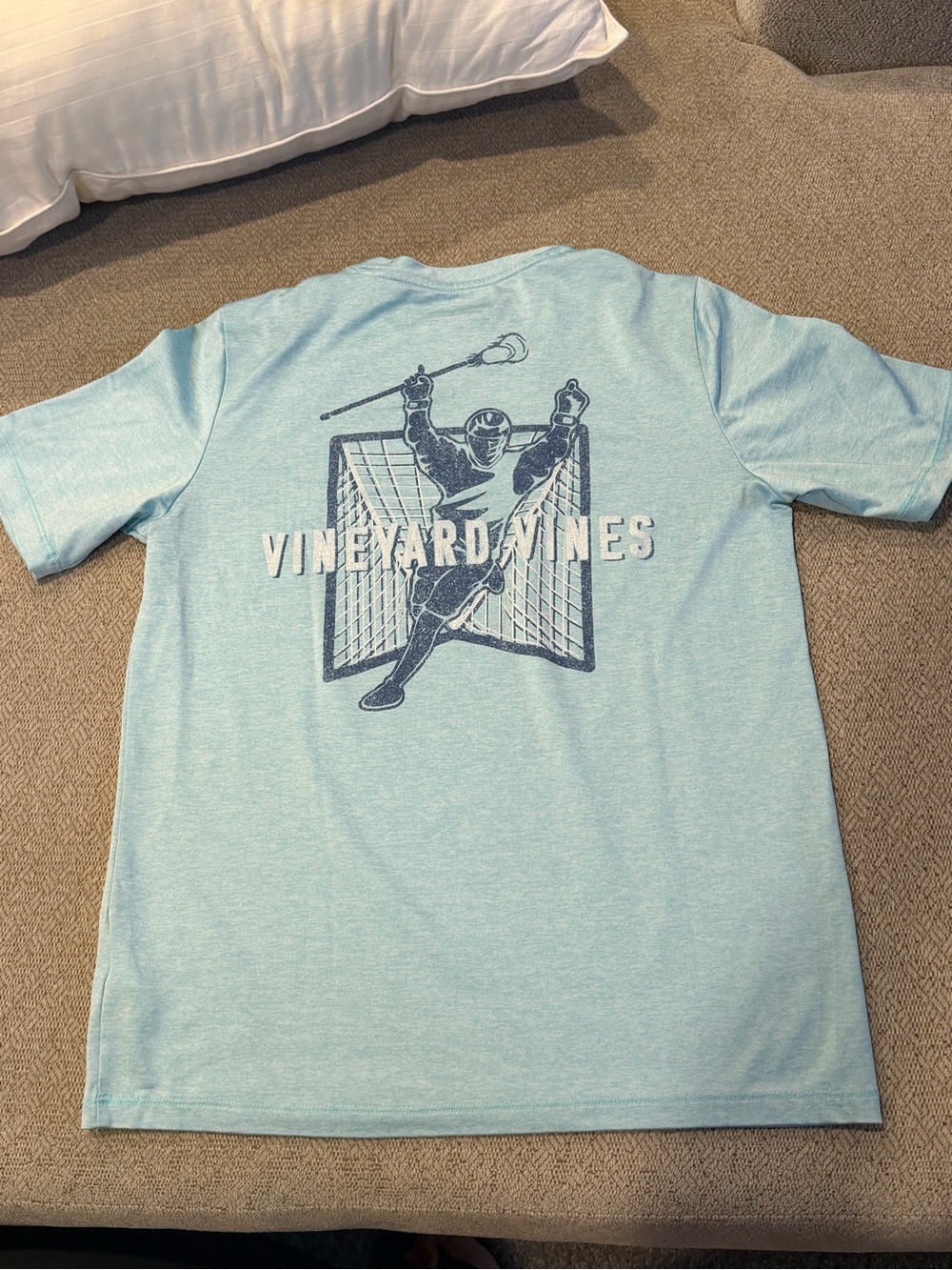 Vineyard Vines Light Blue Lacrosse  Graphic Performance Tee